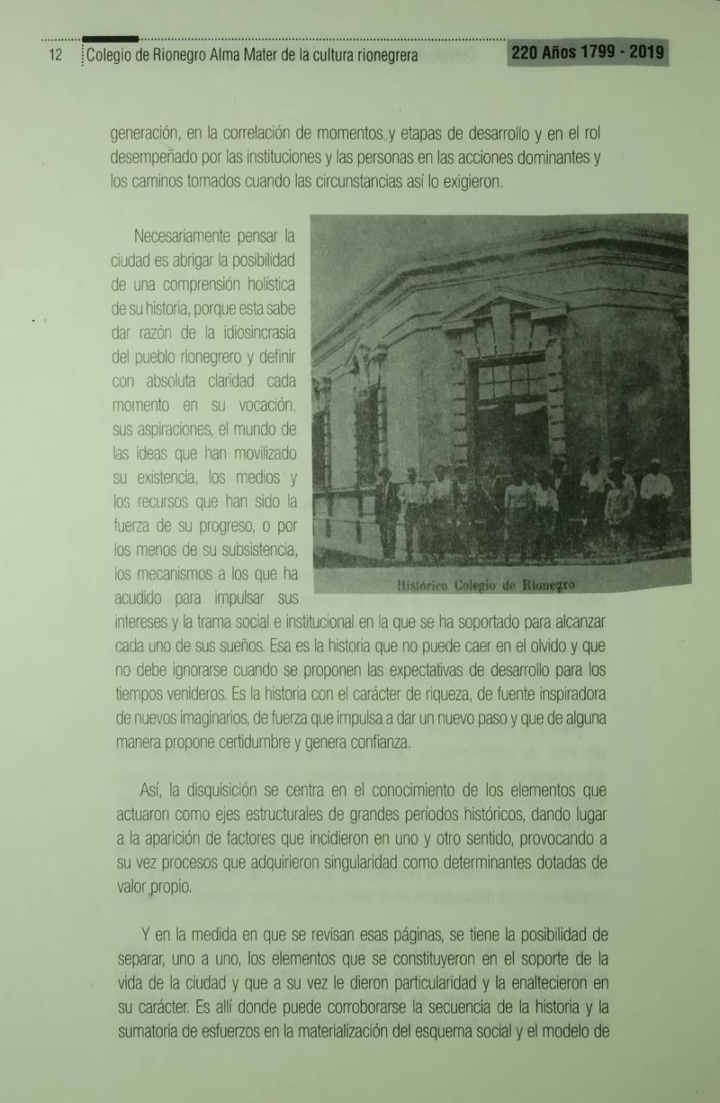 Pagina 14 de Colegio de Rionegro 1799 - 2019: Alma Máter de la Cultura de la Rionegrera