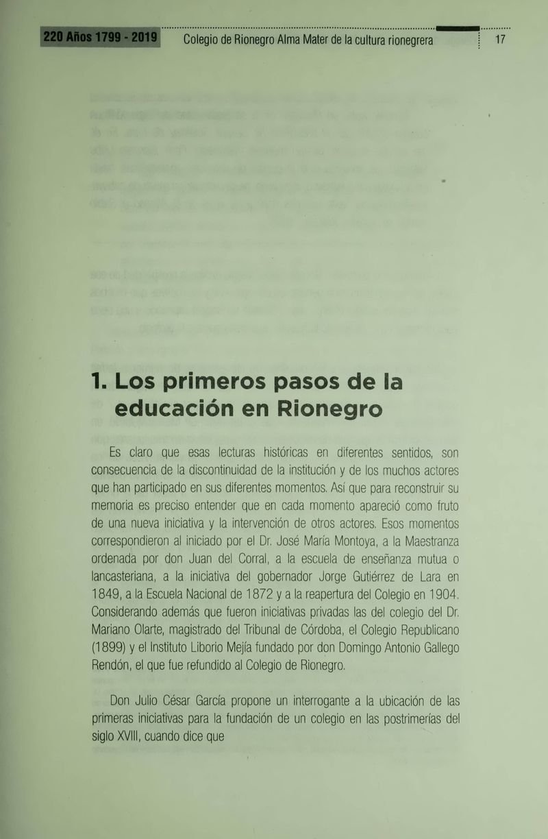 Pagina 19 de Colegio de Rionegro 1799 - 2019: Alma Máter de la Cultura de la Rionegrera