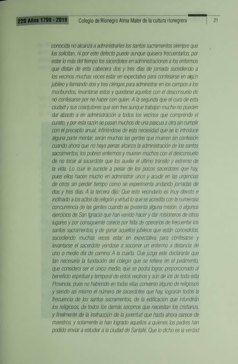 Pagina 23 de Colegio de Rionegro 1799 - 2019: Alma Máter de la Cultura de la Rionegrera