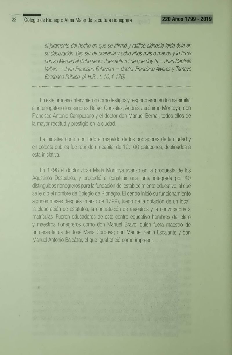 Pagina 24 de Colegio de Rionegro 1799 - 2019: Alma Máter de la Cultura de la Rionegrera