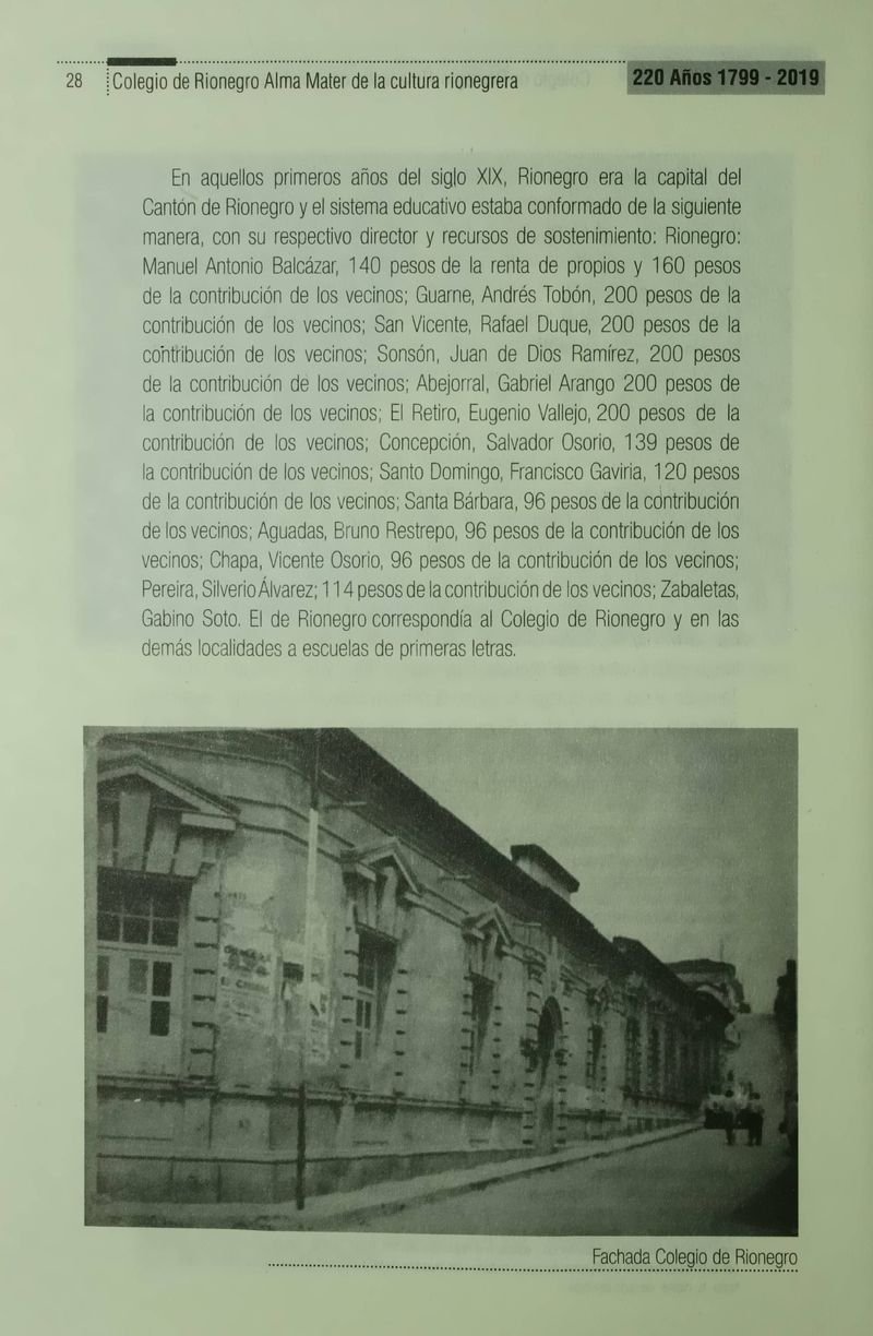 Pagina 31 de Colegio de Rionegro 1799 - 2019: Alma Máter de la Cultura de la Rionegrera