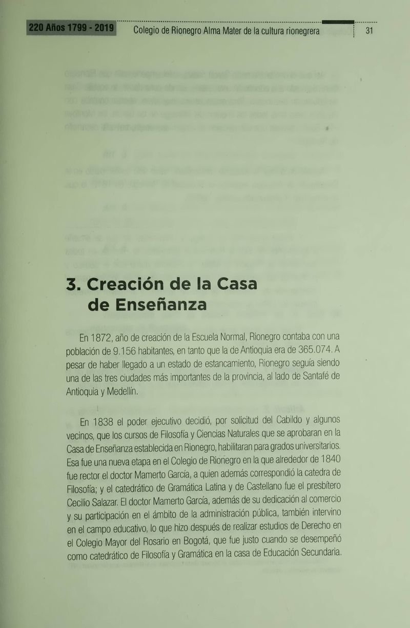Pagina 34 de Colegio de Rionegro 1799 - 2019: Alma Máter de la Cultura de la Rionegrera