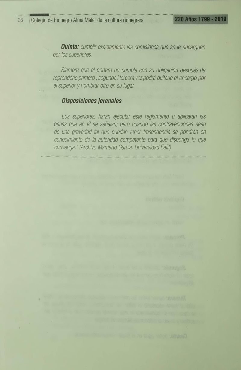 Pagina 41 de Colegio de Rionegro 1799 - 2019: Alma Máter de la Cultura de la Rionegrera