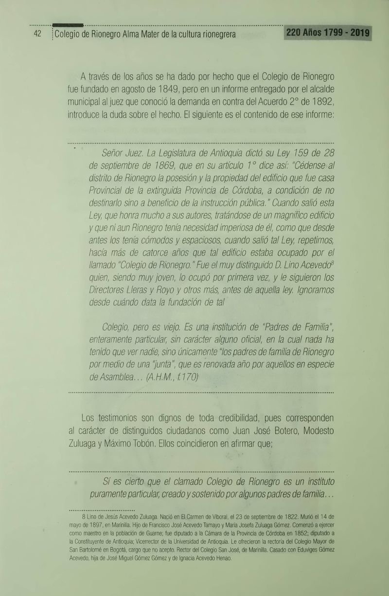 Pagina 45 de Colegio de Rionegro 1799 - 2019: Alma Máter de la Cultura de la Rionegrera
