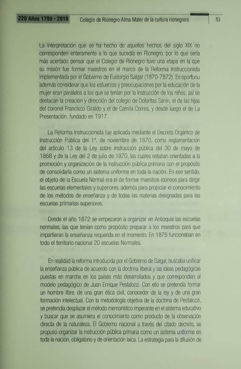 Pagina 56 de Colegio de Rionegro 1799 - 2019: Alma Máter de la Cultura de la Rionegrera
