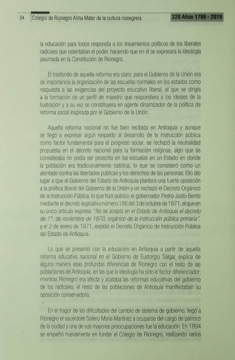 Pagina 57 de Colegio de Rionegro 1799 - 2019: Alma Máter de la Cultura de la Rionegrera