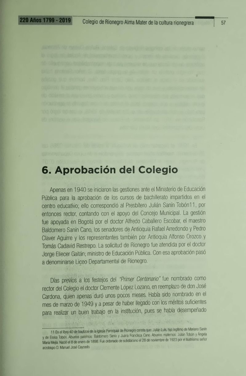Pagina 60 de Colegio de Rionegro 1799 - 2019: Alma Máter de la Cultura de la Rionegrera