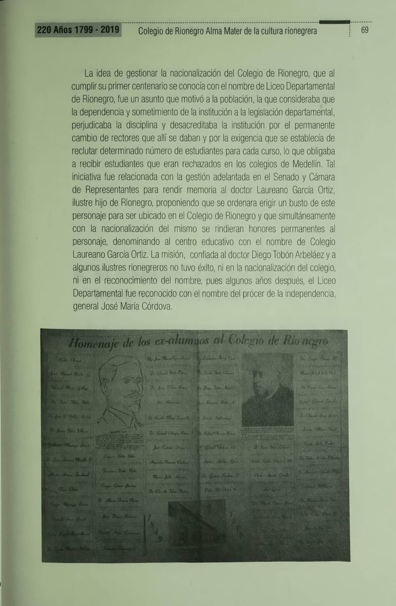 Pagina 72 de Colegio de Rionegro 1799 - 2019: Alma Máter de la Cultura de la Rionegrera