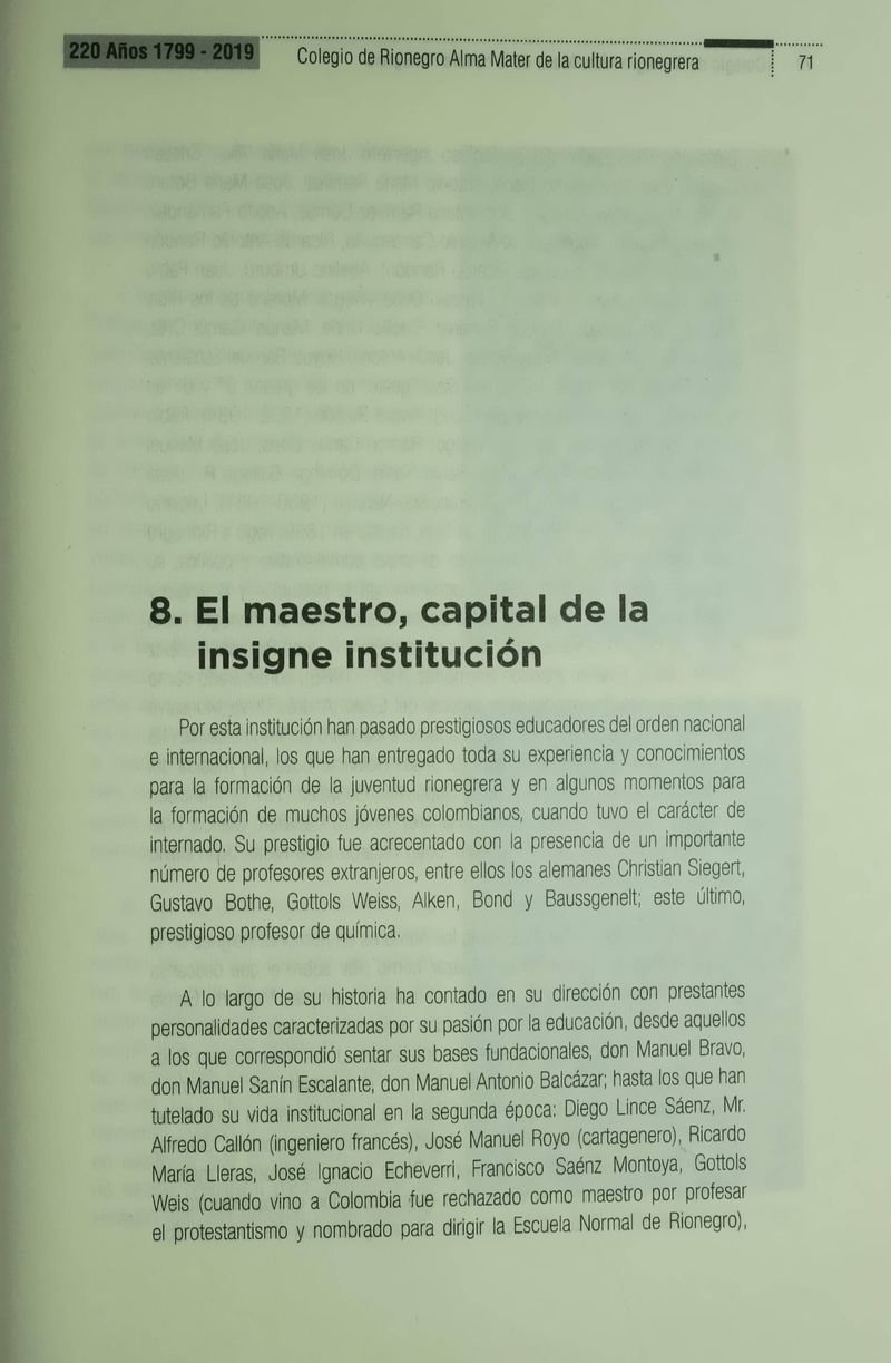Pagina 74 de Colegio de Rionegro 1799 - 2019: Alma Máter de la Cultura de la Rionegrera