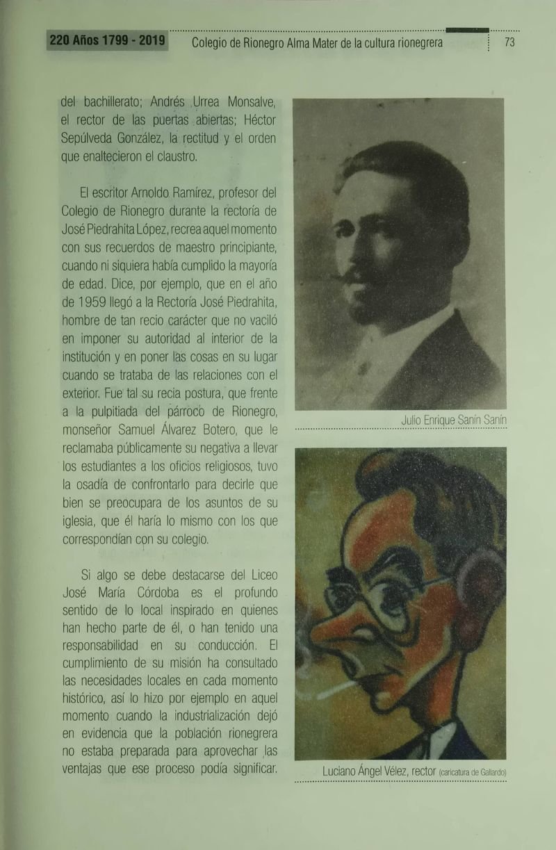 Pagina 76 de Colegio de Rionegro 1799 - 2019: Alma Máter de la Cultura de la Rionegrera