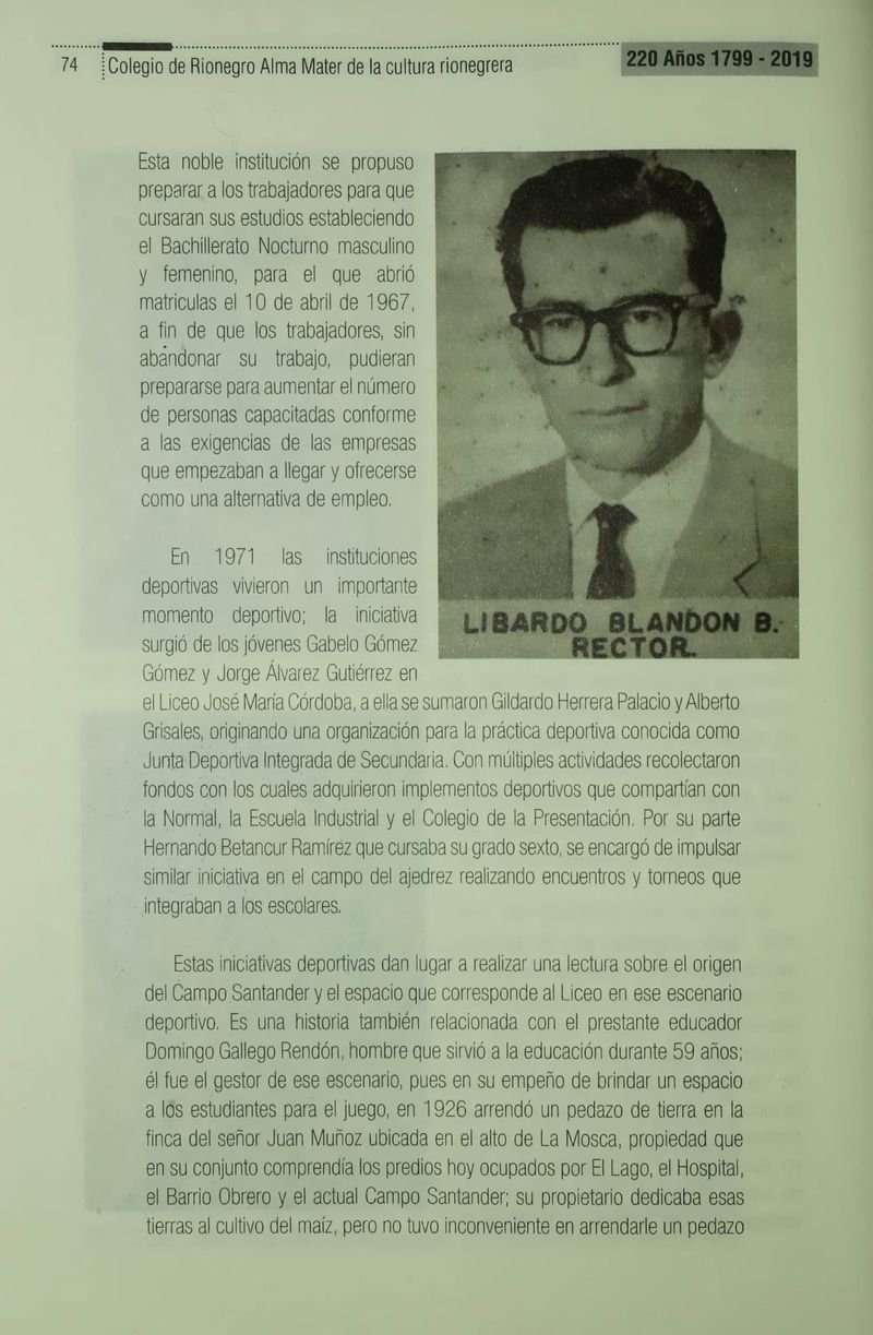 Pagina 77 de Colegio de Rionegro 1799 - 2019: Alma Máter de la Cultura de la Rionegrera