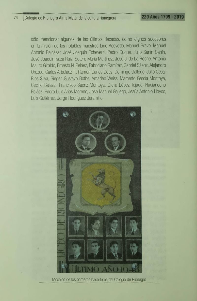 Pagina 79 de Colegio de Rionegro 1799 - 2019: Alma Máter de la Cultura de la Rionegrera