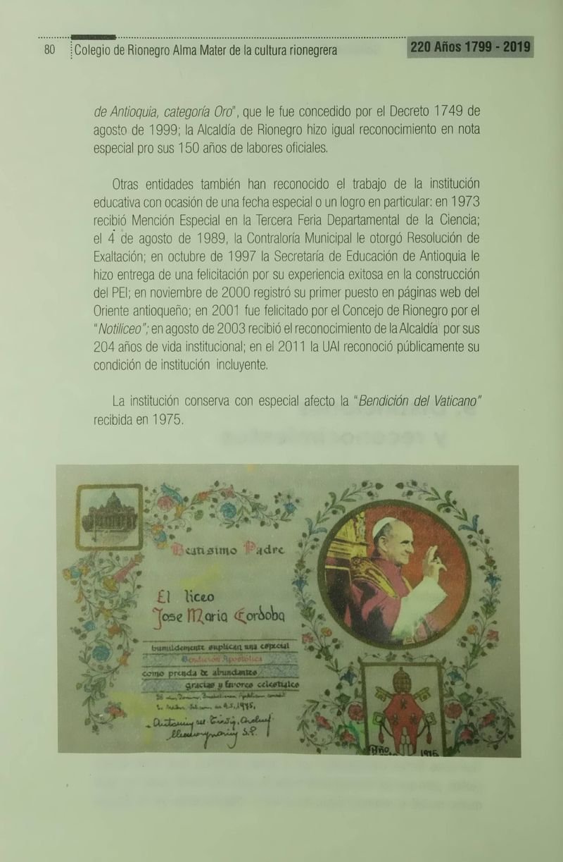 Pagina 83 de Colegio de Rionegro 1799 - 2019: Alma Máter de la Cultura de la Rionegrera