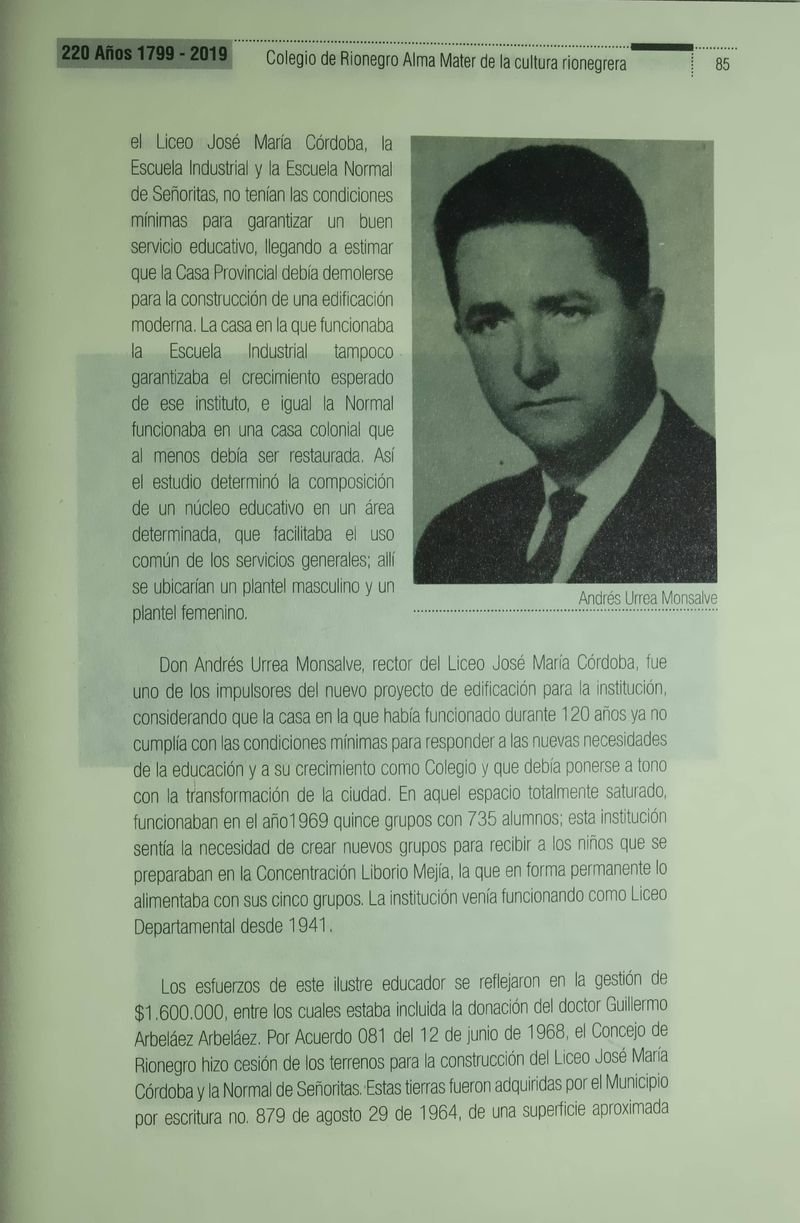Pagina 88 de Colegio de Rionegro 1799 - 2019: Alma Máter de la Cultura de la Rionegrera