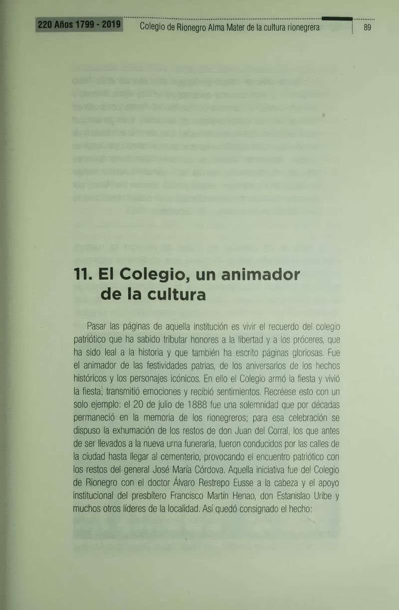 Pagina 92 de Colegio de Rionegro 1799 - 2019: Alma Máter de la Cultura de la Rionegrera