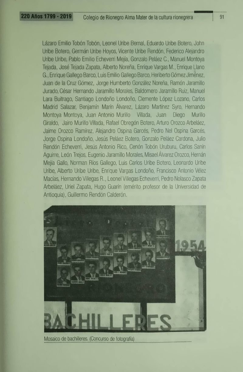 Pagina 94 de Colegio de Rionegro 1799 - 2019: Alma Máter de la Cultura de la Rionegrera