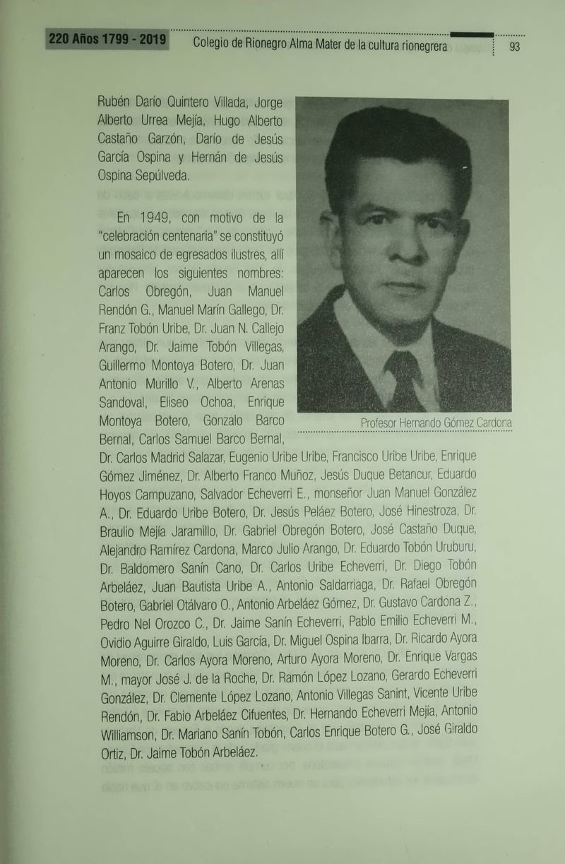 Pagina 96 de Colegio de Rionegro 1799 - 2019: Alma Máter de la Cultura de la Rionegrera