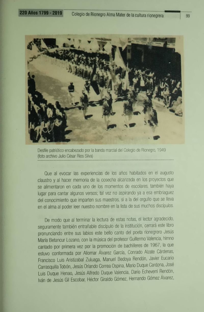 Pagina 103 de Colegio de Rionegro 1799 - 2019: Alma Máter de la Cultura de la Rionegrera