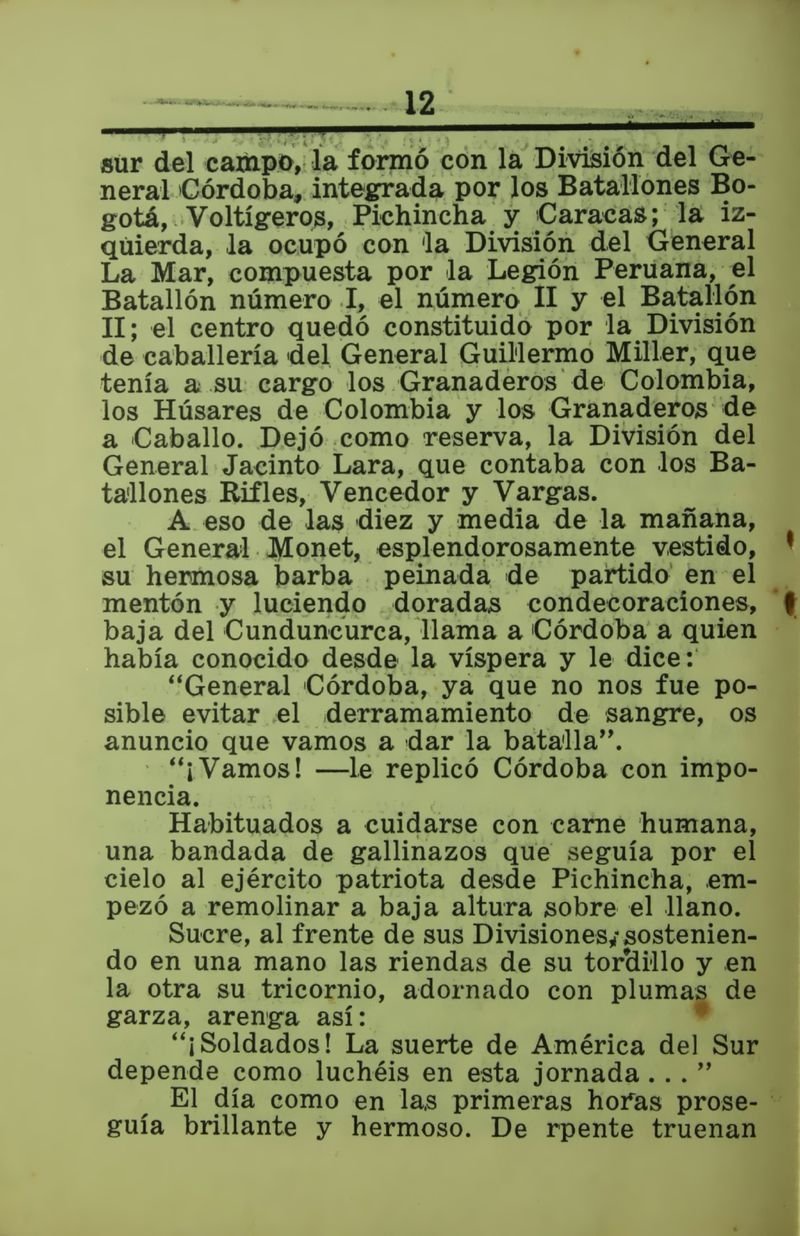 Pagina 12 de Cordova en el sesquicentenario de la batalla de Ayacucho