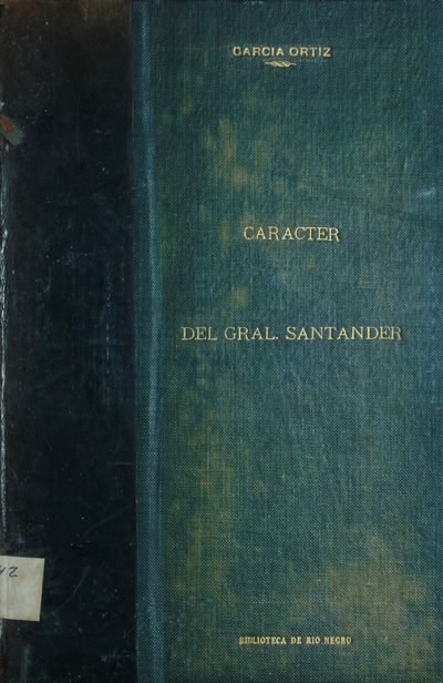 Portada de El carácter del general Santander