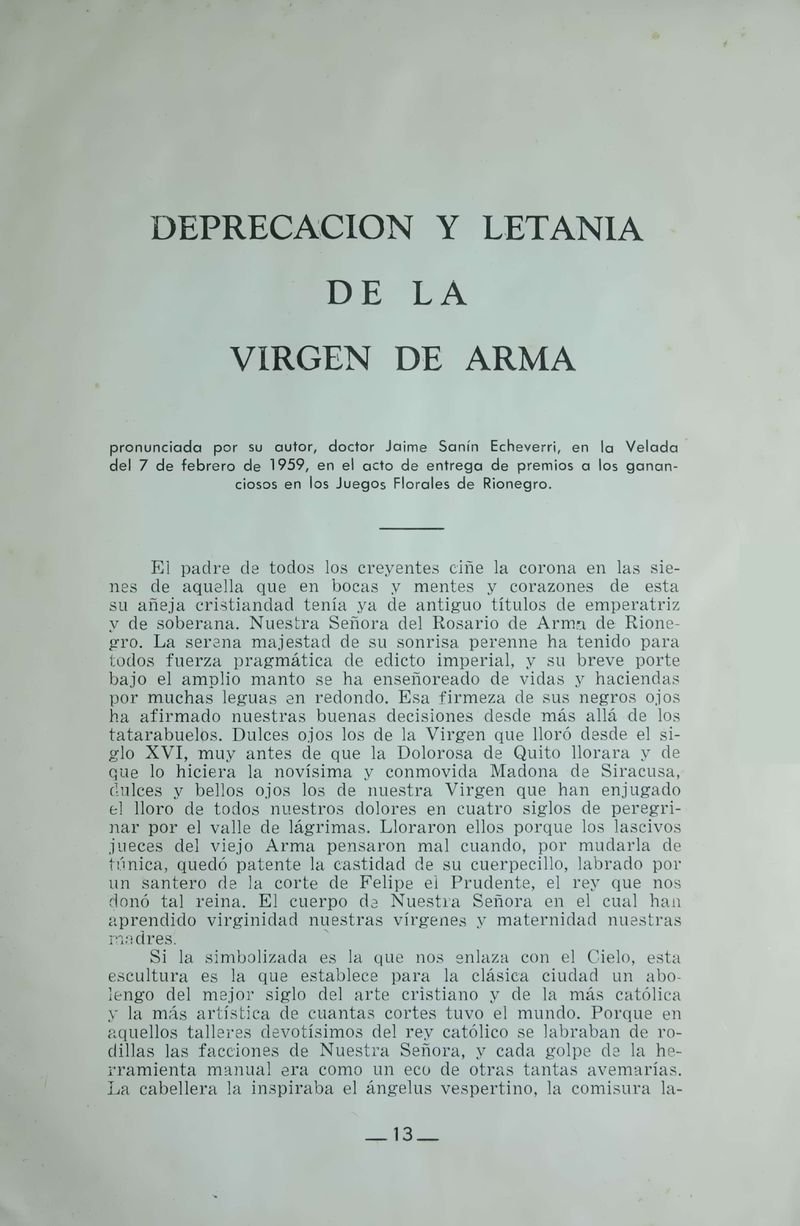 Pagina 15 de Juegos Florales de Rionegro con motivo de la coronación canónica de Nuestra Señora del Rosario de Arma