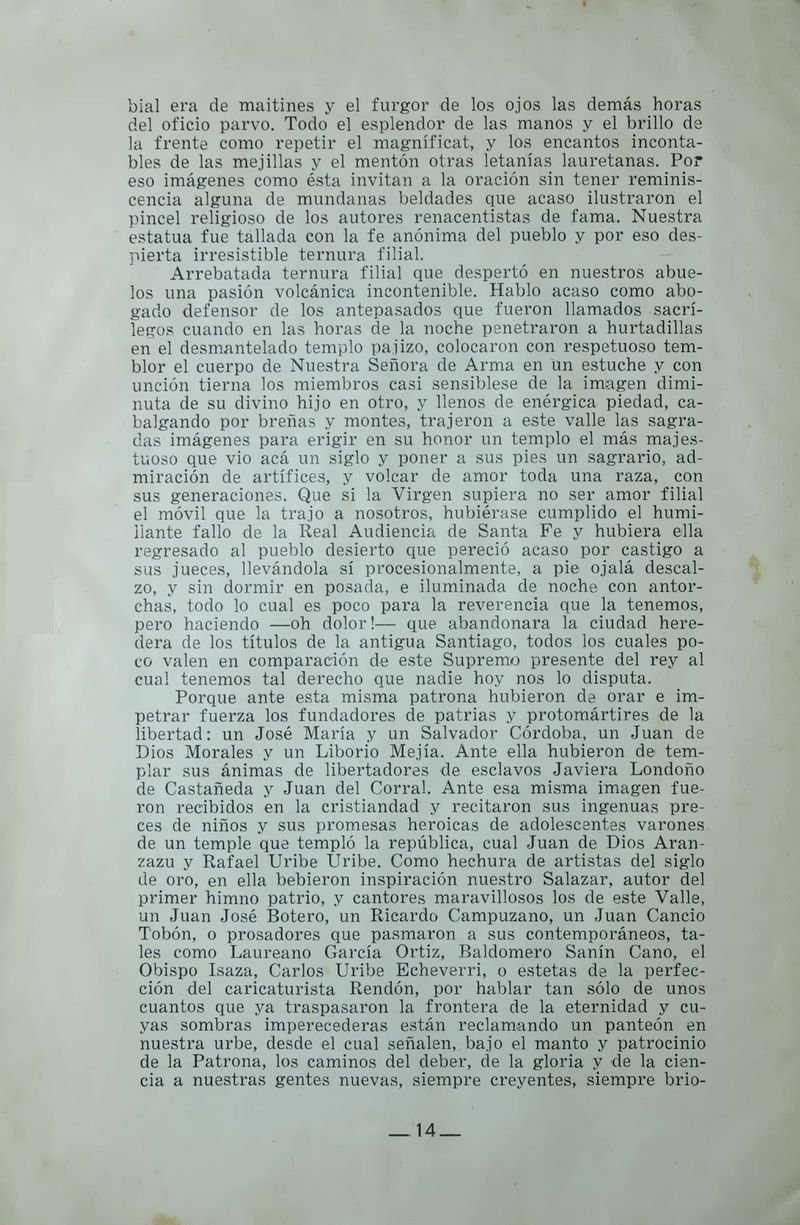 Pagina 16 de Juegos Florales de Rionegro con motivo de la coronación canónica de Nuestra Señora del Rosario de Arma