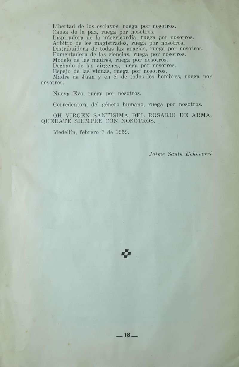 Pagina 20 de Juegos Florales de Rionegro con motivo de la coronación canónica de Nuestra Señora del Rosario de Arma