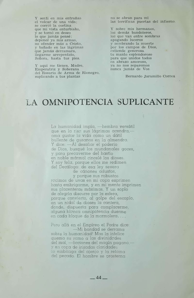 Pagina 46 de Juegos Florales de Rionegro con motivo de la coronación canónica de Nuestra Señora del Rosario de Arma