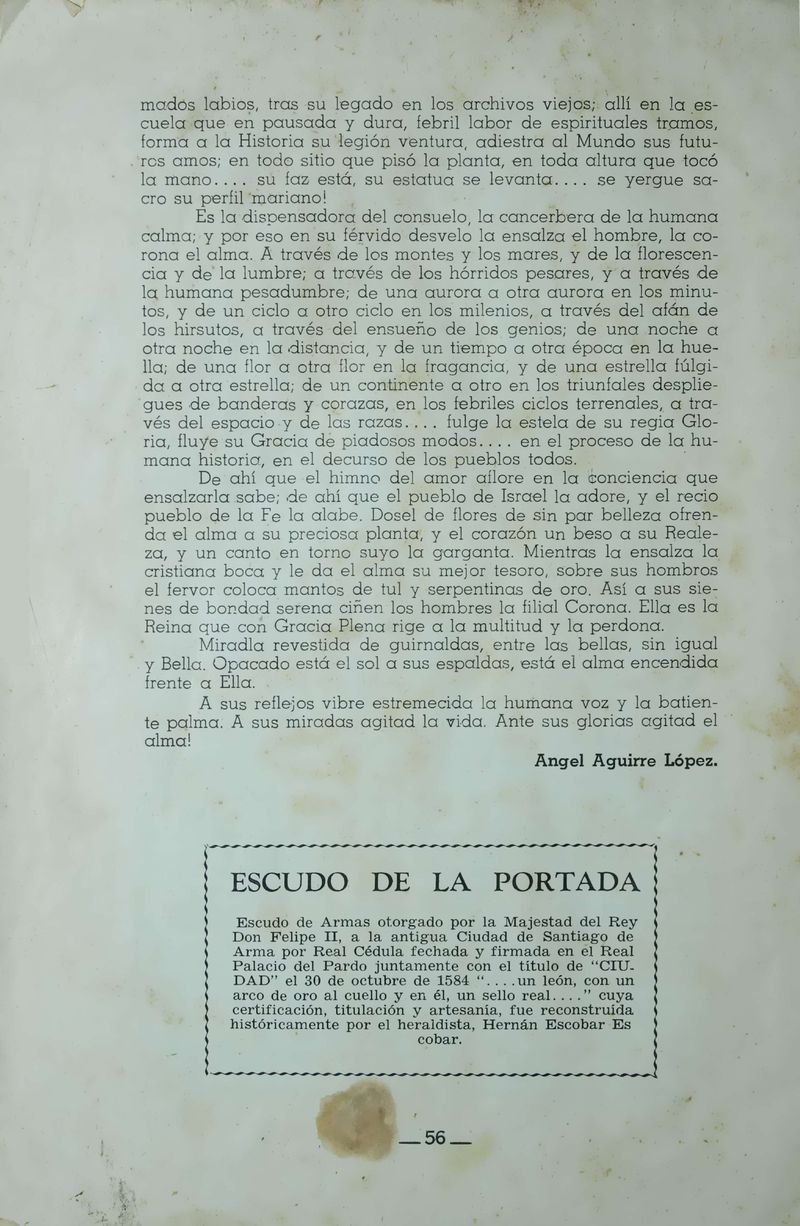 Pagina 58 de Juegos Florales de Rionegro con motivo de la coronación canónica de Nuestra Señora del Rosario de Arma